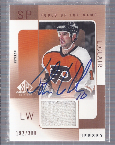 2000-01 SP Game Used Tools of the Game Autographed Bronze #AJL John LeClair