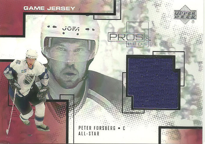 2000-01 UD Pros and Prospects Game Jerseys #PF Peter Forsberg