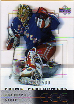 2000-01 Upper Deck Ice #117 Johan Holmqvist RC