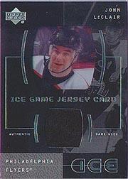 2000-01 Upper Deck Ice Game Jerseys #ILE John LeClair Upd