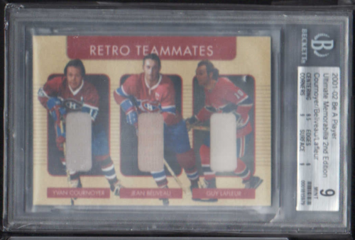 2001-02 BAP Ultimate Memorabilia Retro Teammates #10 Guy Lafleur/Yvan Cournoyer/Jean Beliveau/30