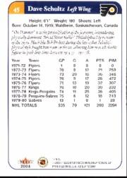 2001-02 Greats of the Game #45 Dave Schultz back image