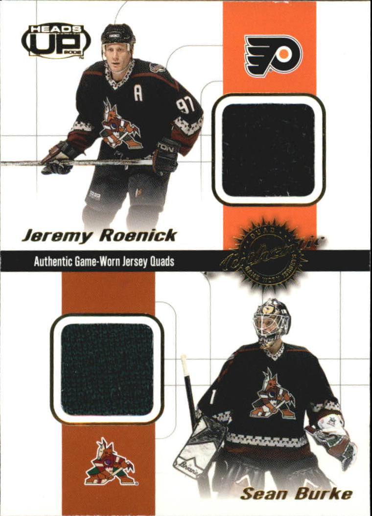 2001-02 Pacific Heads Up Quad Jerseys #16 Jeremy Roenick/Sean Burke/Mika Alatalo/Shane Doan