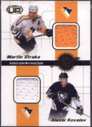 2001-02 Pacific Heads Up Quad Jerseys #18 Martin Straka/Alexei Kovalev/Jean-Sebastien Aubin/Rich Parent