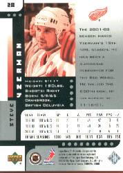2001-02 SP Authentic #28 Steve Yzerman back image