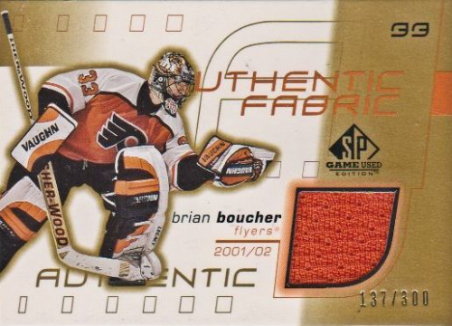 2001-02 SP Game Used Authentic Fabric Gold #AFBB Brian Boucher