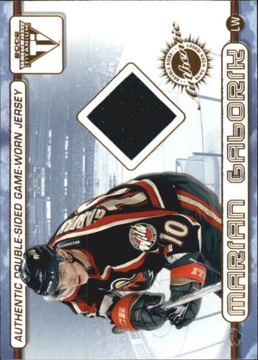 2001-02 Titanium Double-Sided Jerseys #67 Marian Gaborik/Manny Fernandez