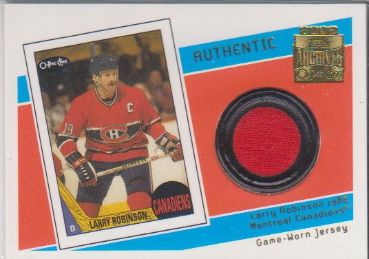 2001-02 Topps Archives Relics #JLR Larry Robinson J
