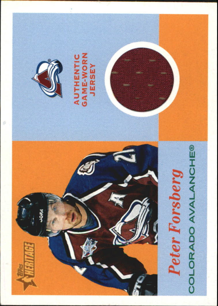 2001-02 Topps Heritage Jerseys #JPF Peter Forsberg