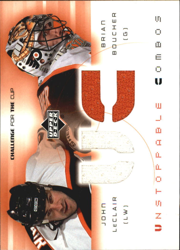 2001-02 UD Challenge for the Cup Jerseys #UCLB John LeClair/Brian Boucher