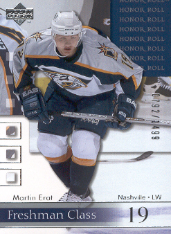 2001-02 Upper Deck Honor Roll #78 Martin Erat RC