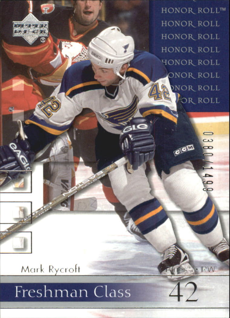 2001-02 Upper Deck Honor Roll #87 Mark Rycroft RC