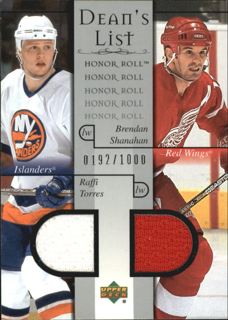 2001-02 Upper Deck Honor Roll #94 Raffi Torres RC/Brendan Shanahan JSY