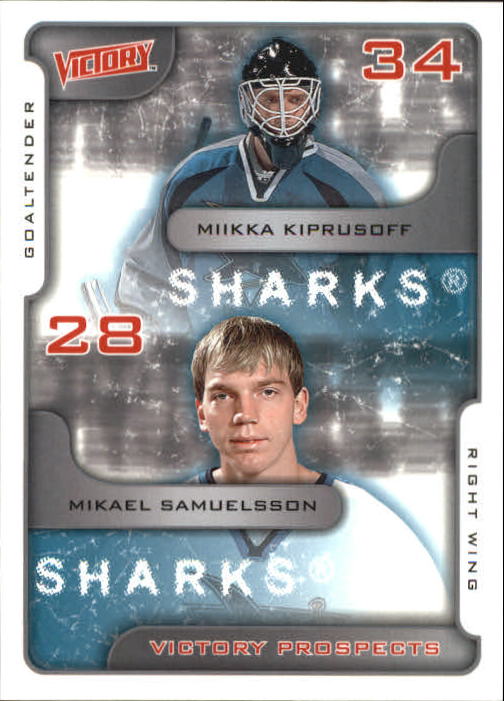 2001-02 Upper Deck Victory #386 Miikka Kiprusoff/Mikael Samuelsson RC