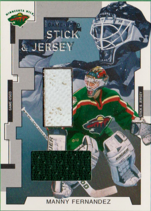 2002-03 Between the Pipes Stick and Jerseys #9 Manny Fernandez