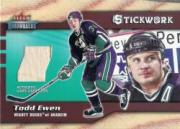 2002-03 Fleer Throwbacks Stickwork #4 Todd Ewen