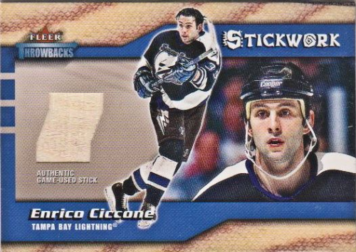 2002-03 Fleer Throwbacks Stickwork #8 Enrico Ciccone