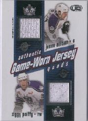 2002-03 Pacific Heads Up Quad Jerseys #13 Jason Allison/Ziggy Palffy/Felix Potvin/Bryan Smolinski