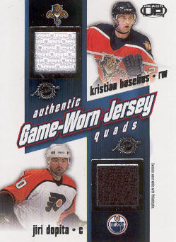 2002-03 Pacific Heads Up Quad Jerseys #36 Kristian Huselius/Jiri Dopita/Martin Erat/Jukka Hentunen