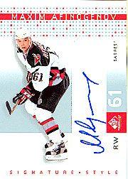 2002-03 SP Game Used Signature Style #MA Maxim Afinogenov