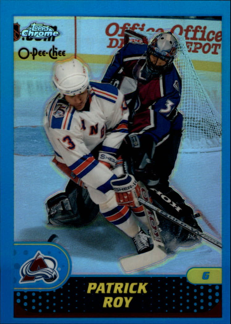2002-03 Topps Chrome Patrick Roy Reprints Refractors #25 Patrick Roy/2001-02 OPC