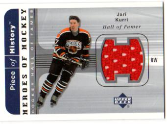2002-03 UD Piece of History Heroes Jerseys #HHJK Jari Kurri