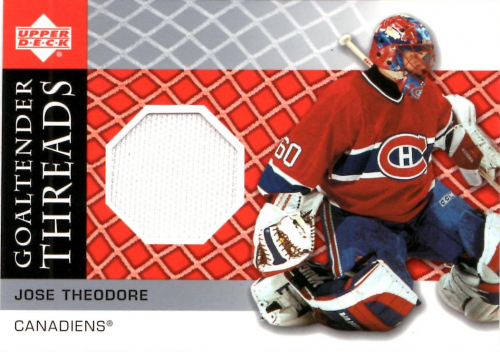 2002-03 Upper Deck Goaltender Threads Jerseys #JT Jose Theodore