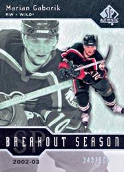 2003-04 SP Authentic Breakout Seasons #B11 Marian Gaborik