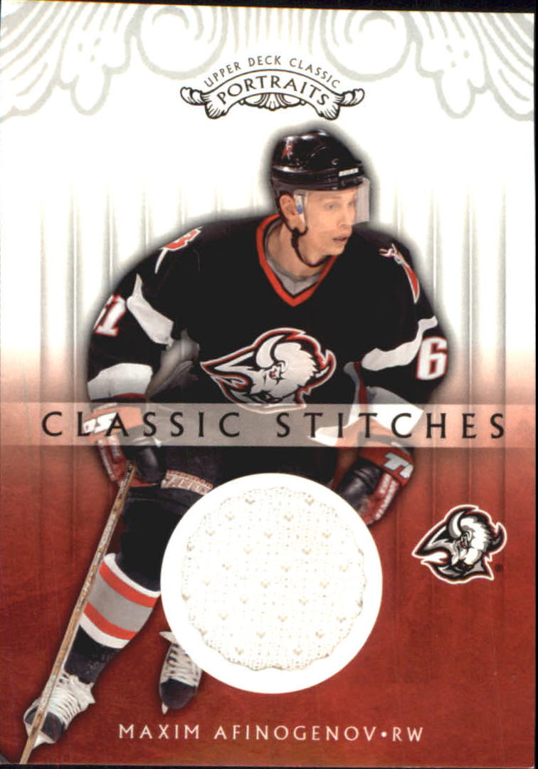 2003-04 Upper Deck Classic Portraits Classic Stitches #CSMA Maxim Afinogenov