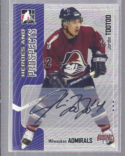 2005-06 ITG Heroes and Prospects Autographs #AJTO Jordin Tootoo