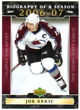 2006-07 Upper Deck Biography of a Season #BOS14 Joe Sakic