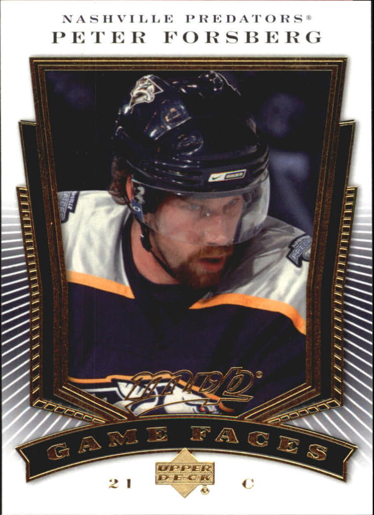 2007-08 Upper Deck MVP Game Faces #GF5 Peter Forsberg