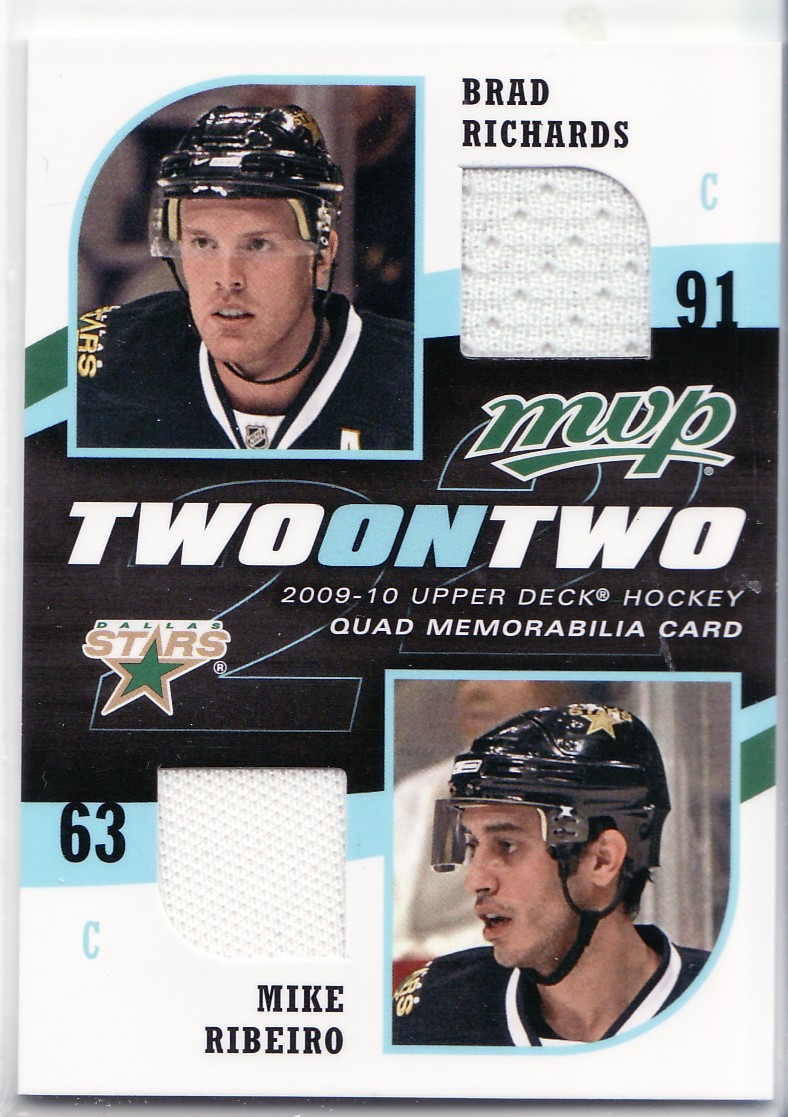 2009-10 Upper Deck MVP Two on Two Jerseys #JRRDM Brad Richards/Mike Ribeiro/Shane Doan/Peter Mueller