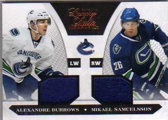 2010-11 Luxury Suite #98 Alexandre Burrows JSY/Mikael Samuelsson JSY