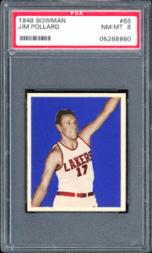 1948 Bowman #66 Jim Pollard RC