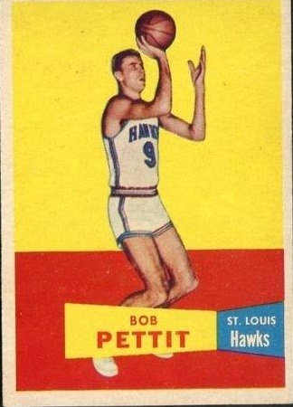 1957-58 Topps #24 Bob Pettit QP RC