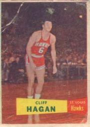 1957-58 Topps #37 Cliff Hagan RC