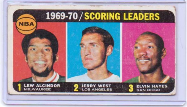 1970-71 Topps #1 Lew Alcindor/Jerry West/Elvin Hayes LL