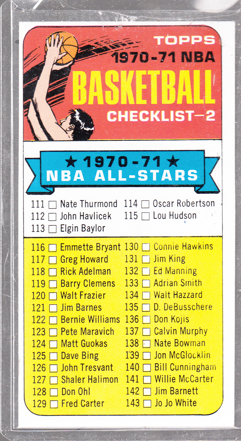 1970-71 Topps #101A Checklist 111-175/(1970-71 in black)