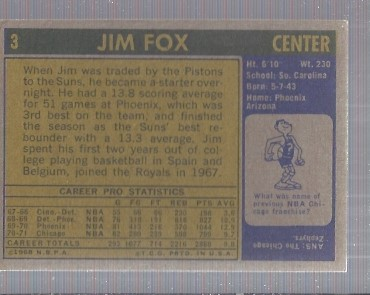 1971-72 Topps #3 Jim Fox