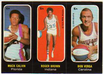 1971-72 Topps Trios #4A Mack Calvin SP/5A Roger Brown/6A Bob Verga