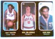 1971-72 Topps Trios #25 Walt Frazier/26 Dick Van Arsdale/27 Dave Bing