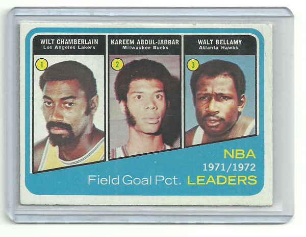 1972-73 Topps #173 Wilt Chamberlain/Kareem Abdul-Jabbar/Walt Bellamy LL