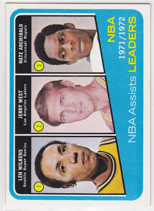 1972-73 Topps #176 Len Wilkens/Jerry West/Nate Archibald LL