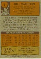 1978-79 Topps #1 Bill Walton ! back image