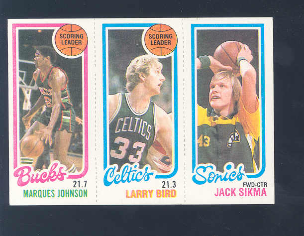 1980-81 Topps #48 143 Marques Johnson TL/30 Larry Bird TL/232 Jack Sikma