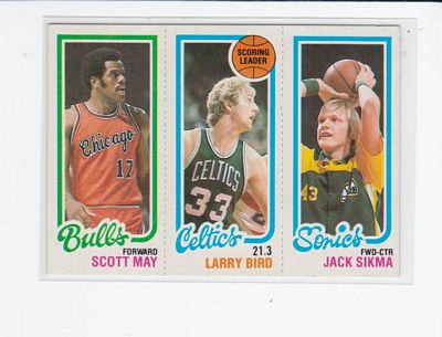 1980-81 Topps #98 47 Scott May/30 Larry Bird TL/232 Jack Sikma