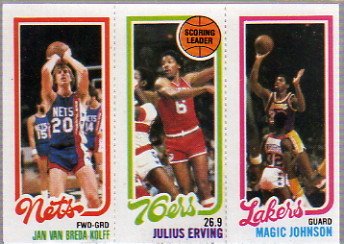 1980-81 Topps #146 162 Jan Van Breda Kolff/174 Julius Erving TL/139 Magic Johnson