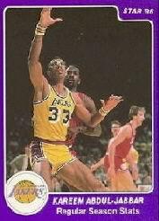 1985 Star Kareem Abdul-Jabbar #3 Kareem Abdul-Jabbar/Regular Season Stats