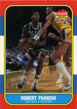 1986-87 Fleer #84 Robert Parish UER/(Misspelled Parrish on both sides)